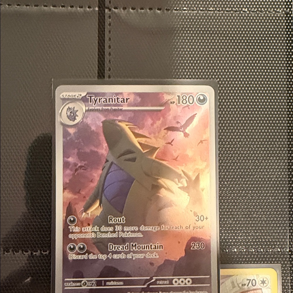 Pokemon Tyranitar Card - Purple and Gray